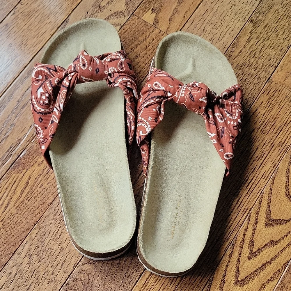 American Eagle Outfitters Brown Paisley Sandals